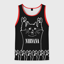 Майка-безрукавка мужская Nirvana: cat rock, цвет: 3D-красный