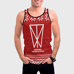 Майка-безрукавка мужская Новогодний Within Temptation, цвет: 3D-черный — фото 2