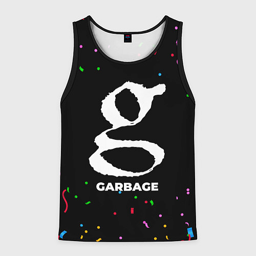 Мужская майка без рукавов Garbage конфети / 3D-Черный – фото 1
