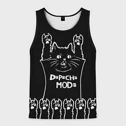 Майка-безрукавка мужская Depeche Mode: cat rock, цвет: 3D-черный