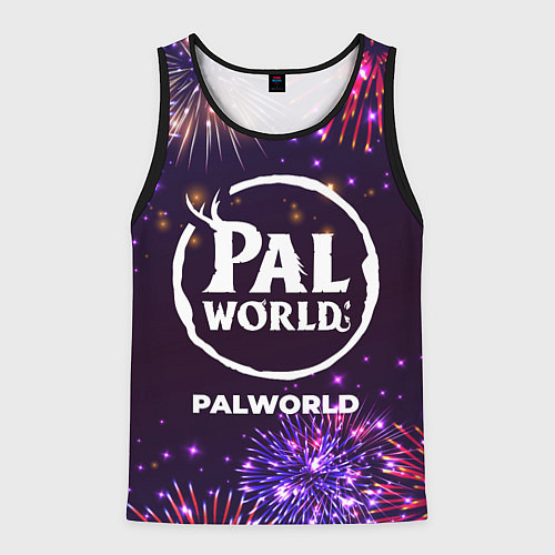 Мужская майка без рукавов Праздничный Palworld / 3D-Черный – фото 1
