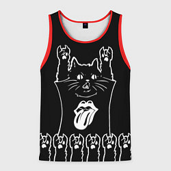 Майка-безрукавка мужская Rolling Stones: cat rock, цвет: 3D-красный