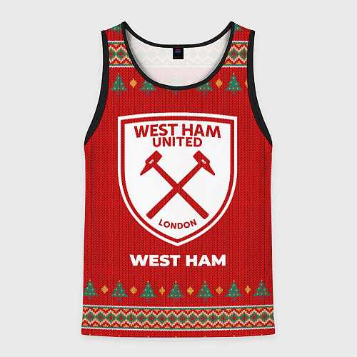 Мужская майка без рукавов West Ham new year / 3D-Черный – фото 1