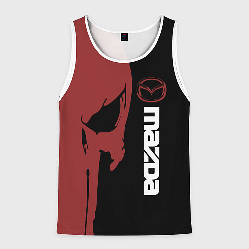 Мужская майка без рукавов Mazda и череп / 3D-Белый – фото 1