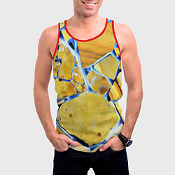 Майка-безрукавка мужская Жёлто-синяя абстракция, цвет: 3D-красный — фото 2