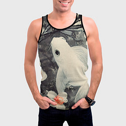 Майка-безрукавка мужская Рыбка с цветами - нейросеть, цвет: 3D-черный — фото 2