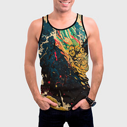 Майка-безрукавка мужская Абстракция ктулху - нейросеть, цвет: 3D-черный — фото 2