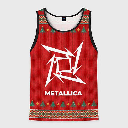 Мужская майка без рукавов Metallica new year / 3D-Черный – фото 1