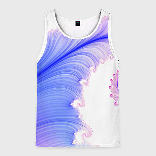 Мужская майка без рукавов Узоры неон фрактал / 3D-Белый – фото 1