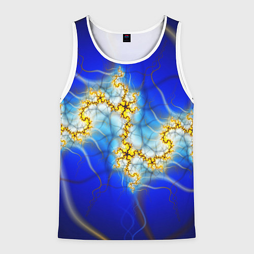 Мужская майка без рукавов Фрактальный узор мерцание / 3D-Белый – фото 1