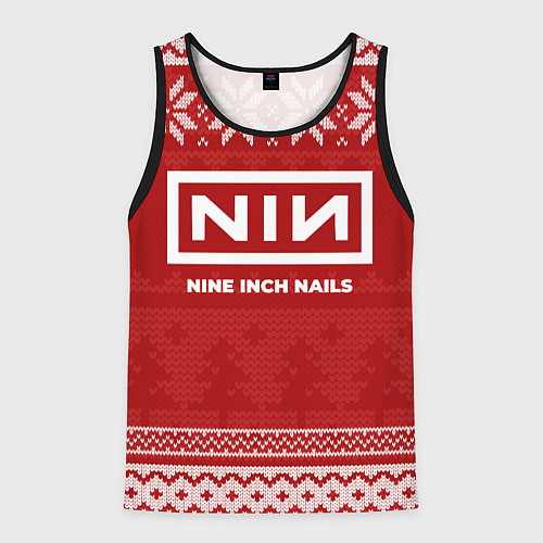 Мужская майка без рукавов Новогодний Nine Inch Nails / 3D-Черный – фото 1