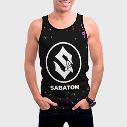 Майка-безрукавка мужская Sabaton конфети, цвет: 3D-черный — фото 2