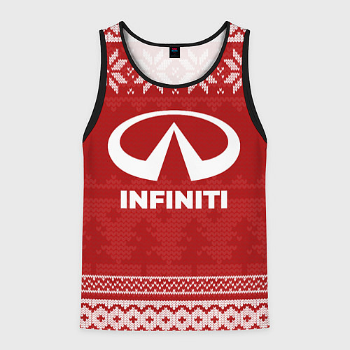 Мужская майка без рукавов Новогодний Infiniti / 3D-Черный – фото 1