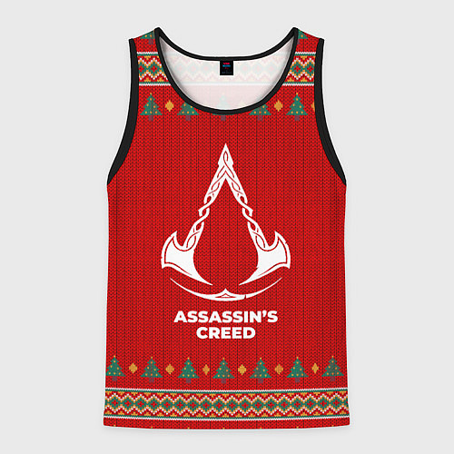 Мужская майка без рукавов Assassins Creed new year / 3D-Черный – фото 1