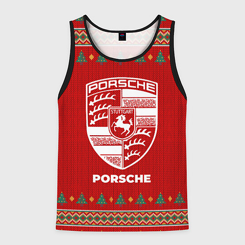 Мужская майка без рукавов Porsche new year / 3D-Черный – фото 1