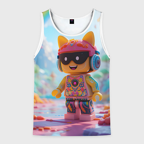 Мужская майка без рукавов Роблокс в солнечных очках / 3D-Белый – фото 1