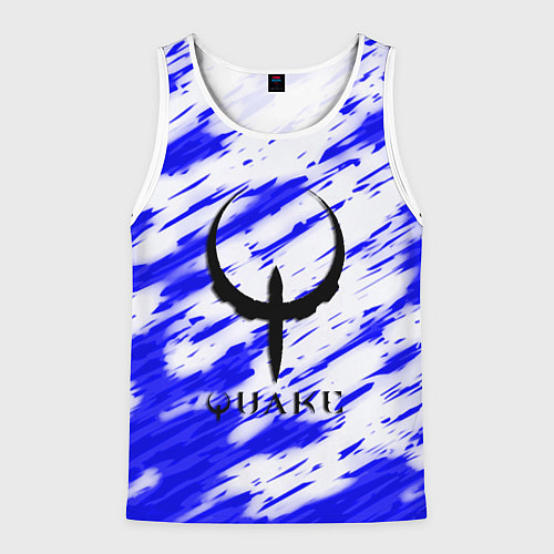 Мужская майка без рукавов Quake огненные краски / 3D-Белый – фото 1