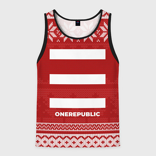 Мужская майка без рукавов Новогодний OneRepublic / 3D-Черный – фото 1