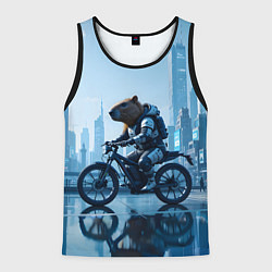 Мужская майка без рукавов Капибара мотоциклист