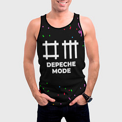 Майка-безрукавка мужская Depeche Mode конфети, цвет: 3D-черный — фото 2