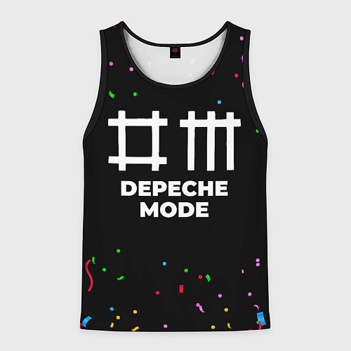 Мужская майка без рукавов Depeche Mode конфети / 3D-Черный – фото 1