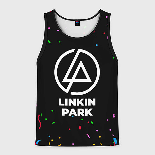 Мужская майка без рукавов Linkin Park конфети / 3D-Черный – фото 1