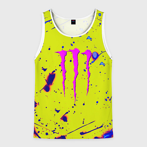 Мужская майка без рукавов Monster energy краски / 3D-Белый – фото 1