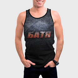 Майка-безрукавка мужская Батя - тёмная сталь, цвет: 3D-черный — фото 2