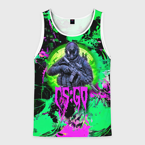 Мужская майка без рукавов Counter Strike - neon revolution / 3D-Белый – фото 1