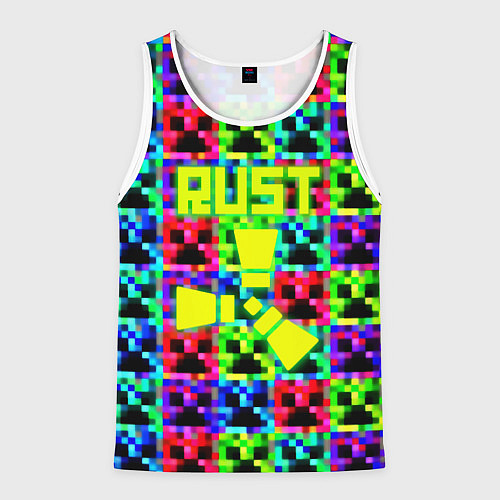 Мужская майка без рукавов Minecraft x rust / 3D-Белый – фото 1