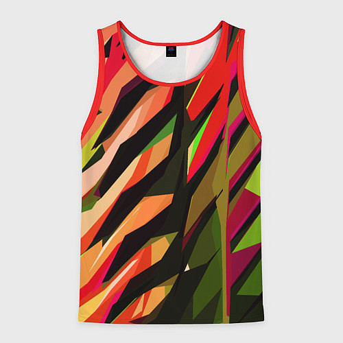 Мужская майка без рукавов Красно-чёрная абстракция / 3D-Красный – фото 1