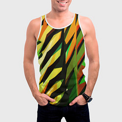Майка-безрукавка мужская Чёрно-жёлтая абстракция, цвет: 3D-белый — фото 2