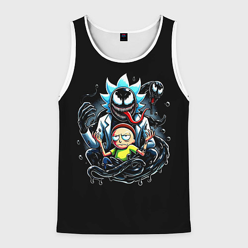 Мужская майка без рукавов Morty and Rick - we are Venom / 3D-Белый – фото 1