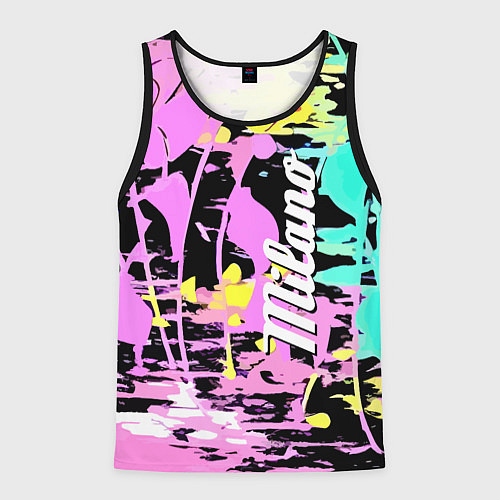 Мужская майка без рукавов Color expressive abstraction - Milano / 3D-Черный – фото 1