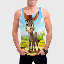 Майка-безрукавка мужская Ослик, цвет: 3D-белый — фото 2