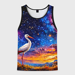 Мужская майка без рукавов Аист и космос