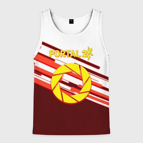 Мужская майка без рукавов Portal geometry game / 3D-Белый – фото 1