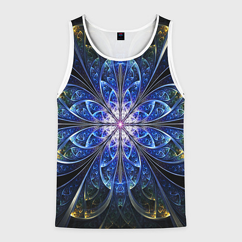 Мужская майка без рукавов Фрактальный стиль узор / 3D-Белый – фото 1