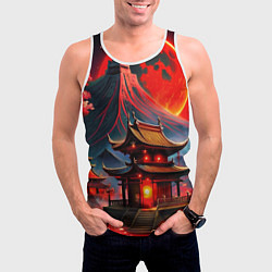 Майка-безрукавка мужская Japan red nature, цвет: 3D-белый — фото 2