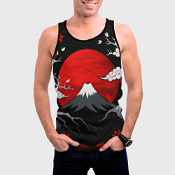 Майка-безрукавка мужская Японский вулкан, цвет: 3D-черный — фото 2