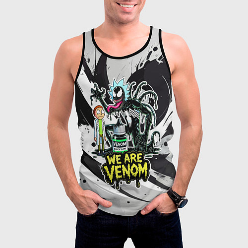 Мужская майка без рукавов Rick-Venom and Morty - meme / 3D-Черный – фото 3