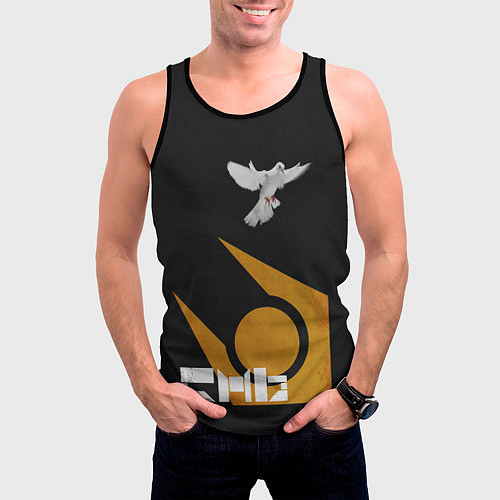 Мужская майка без рукавов Город 17 - граффити / 3D-Черный – фото 3