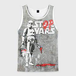 Майка-безрукавка мужская Banksy - stop wars, цвет: 3D-белый