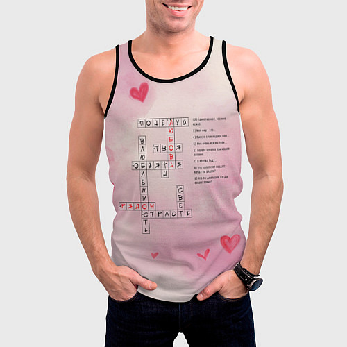 Мужская майка без рукавов Все ответы о любви / 3D-Черный – фото 3