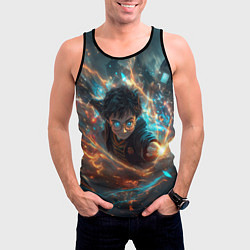 Майка-безрукавка мужская Гарри Поттер - вихрь магии, цвет: 3D-черный — фото 2