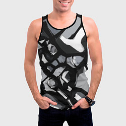 Майка-безрукавка мужская Чёрно-серая абстракция, цвет: 3D-черный — фото 2