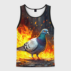 Мужская майка без рукавов Голубь в огне