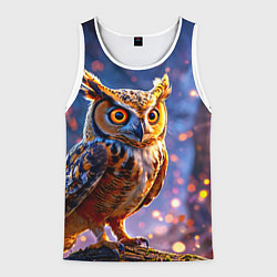 Мужская майка без рукавов Золотистая сова