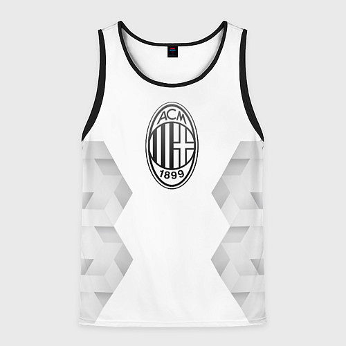 Мужская майка без рукавов AC Milan white poly / 3D-Черный – фото 1