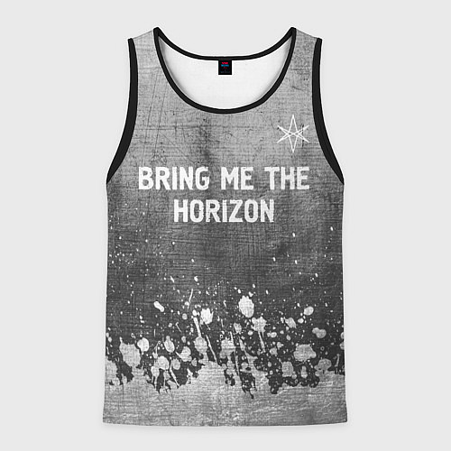 Мужская майка без рукавов Bring Me the Horizon - grey gradient посередине / 3D-Черный – фото 1